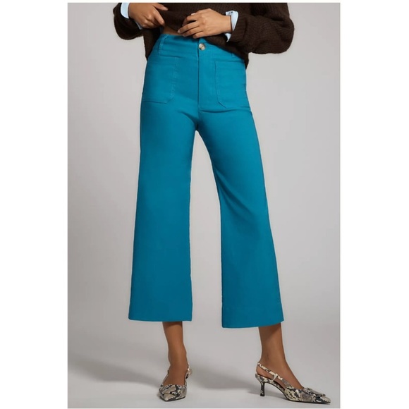 Anthropologie Pants - Anthropologie The Colette Cropped Wide-Leg Pants:Magic Fabric Edition Sz 30 NWT